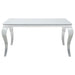 Carone 5-piece 61-inch Rectangular White Glass Dining Set Blue