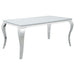 Carone 5-piece 61-inch Rectangular White Glass Dining Set Grey