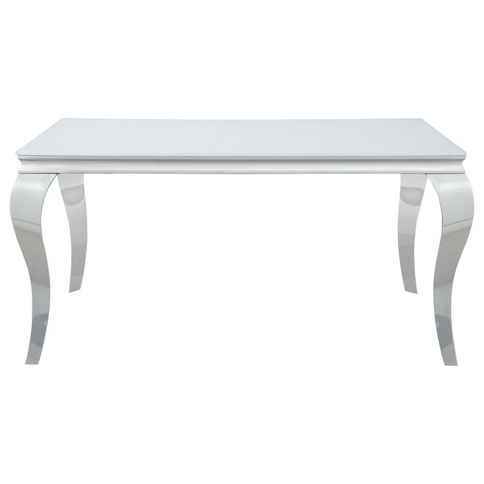 Carone 5-piece 61-inch Rectangular White Glass Dining Set Grey