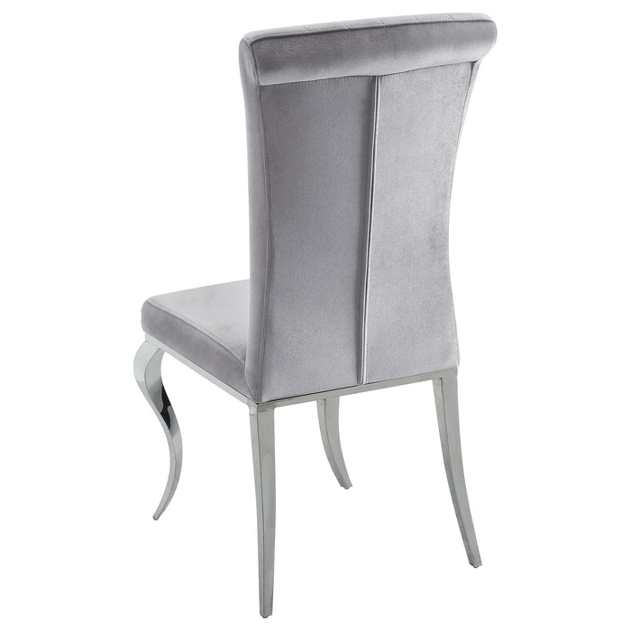Carone 5-piece 61-inch Rectangular White Glass Dining Set Grey