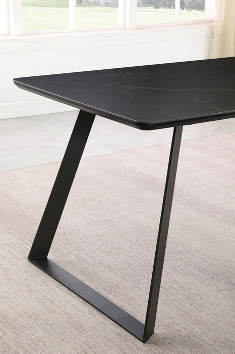 Smith Rectangular 71-inch Ceramic Top Dining Table Black