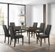 Wes 7-piece Rectangular Dining Table Set Dark Walnut