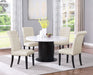 Sherry 5-piece Round Marble Top Dining Table Set Beige