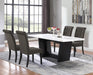 Sherry 5-piece Rectangular Marble Top Dining Table Set Brown