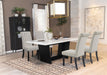 Sherry 5-piece Rectangular Marble Top Dining Table Set Sand