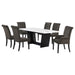 Sherry 7-piece Rectangular Marble Top Dining Table Set Brown