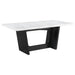 Sherry 7-piece Rectangular Marble Top Dining Table Set Grey