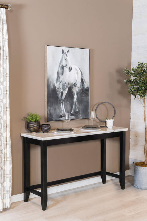 Toby 60-inch Marble Counter Dining Table Rustic Espresso