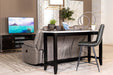Toby 60-inch Marble Counter Dining Table Rustic Espresso