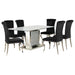 Marilyn 5-piece Rectangular Mirrored Dining Table Set Black