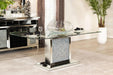 Marilyn Rectangular 72-inch Glass Top Dining Table Silver