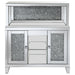 Yvaine 2-door Mirrored Acrylic Home Bar Wine Cabinet Silver
