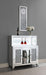 Yvaine 2-door Mirrored Acrylic Home Bar Wine Cabinet Silver