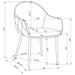 Emma Fabric Upholstered Dining Arm Chair Charcoal (Set of 2)
