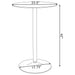 Abiline Round 24-inch Glass Top Bistro Bar Table Chrome