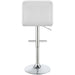 Lenny Upholstered Adjustable Bar Stool White (Set of 2)