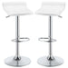 Bidwell Upholstered Adjustable Bar Stool White (Set of 2)
