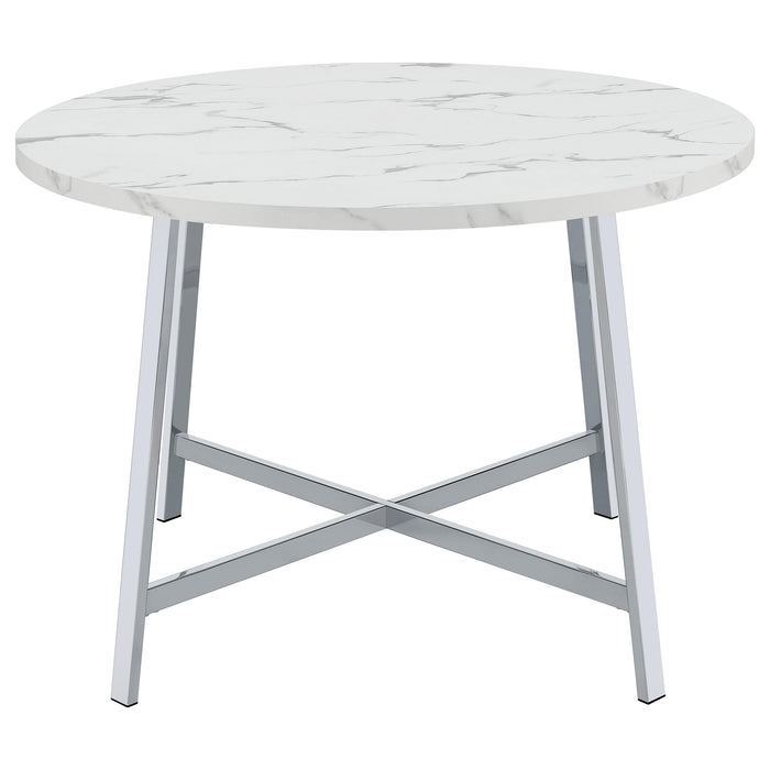 Alcott Round 45-inch Dining Table Carrara Faux Marble