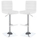 Bianca Upholstered Adjustable Bar Stool White (Set of 2)