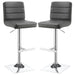 Bianca Upholstered Adjustable Bar Stool Grey (Set of 2)