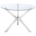 Vance Round 41-inch Glass Top Asterisk Dining Table Chrome