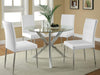 Vance Round 41-inch Glass Top Asterisk Dining Table Chrome