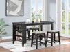 Elliston 5-piece Counter Height Dining Table Set Dark Grey