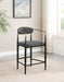 Tina Fabric Upholstered Counter Chair Dark Grey (Set of 2)