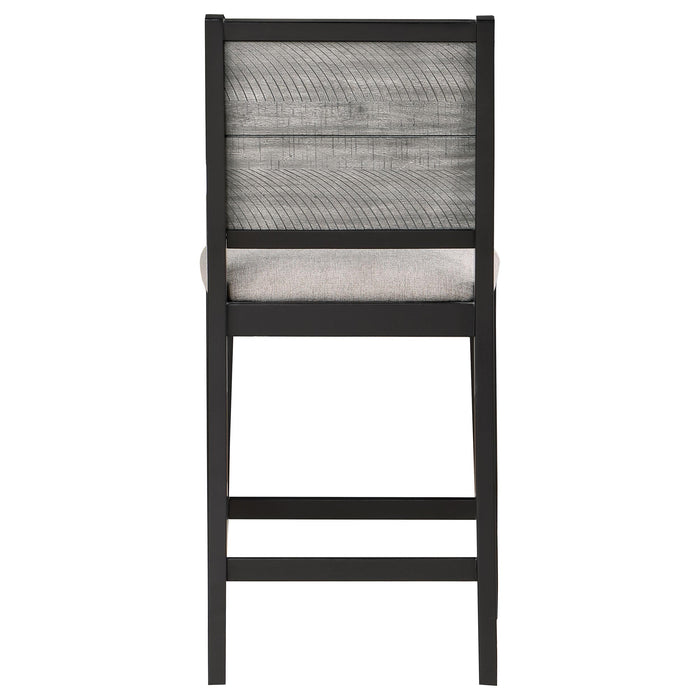 Elodie Wood Counter Chair Grey and Black (Set of 2)