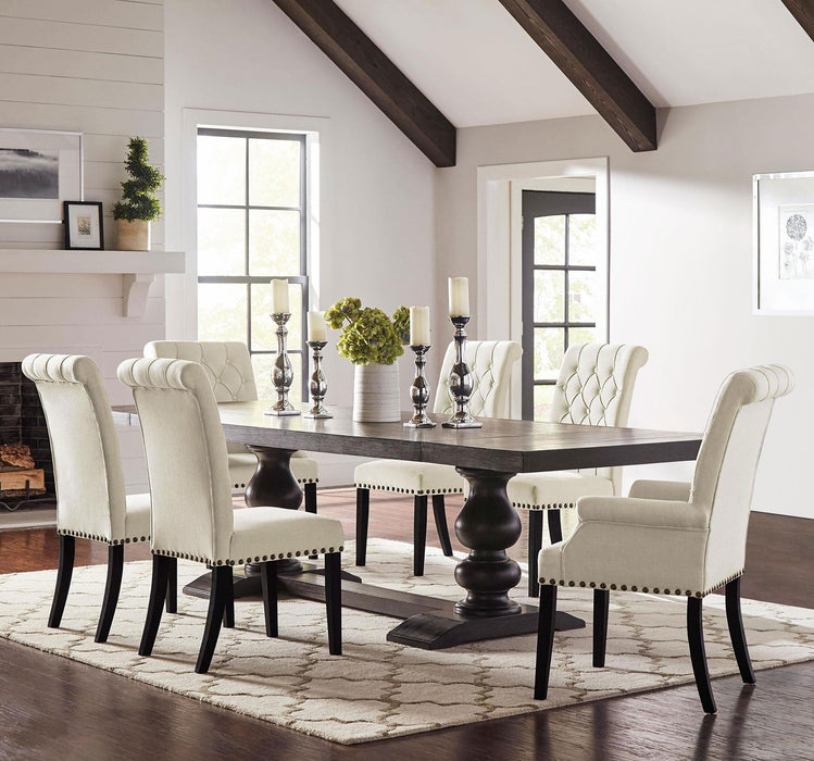 Phelps 7-piece Rectangular Dining Table Set Distressed Noir