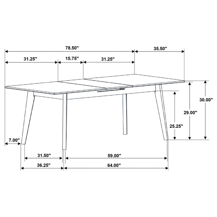 Crestmont 5-piece Extension Leaf Dining Table Set Black