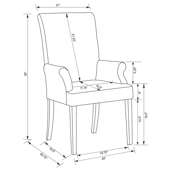 Herran Upholstered Arm Chair Beige