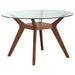 Paxton 5-piece Round Glass Top Dining Table Set Nutmeg