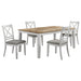 Hollis 5-piece Rectangular Dining Table Set Brown and White