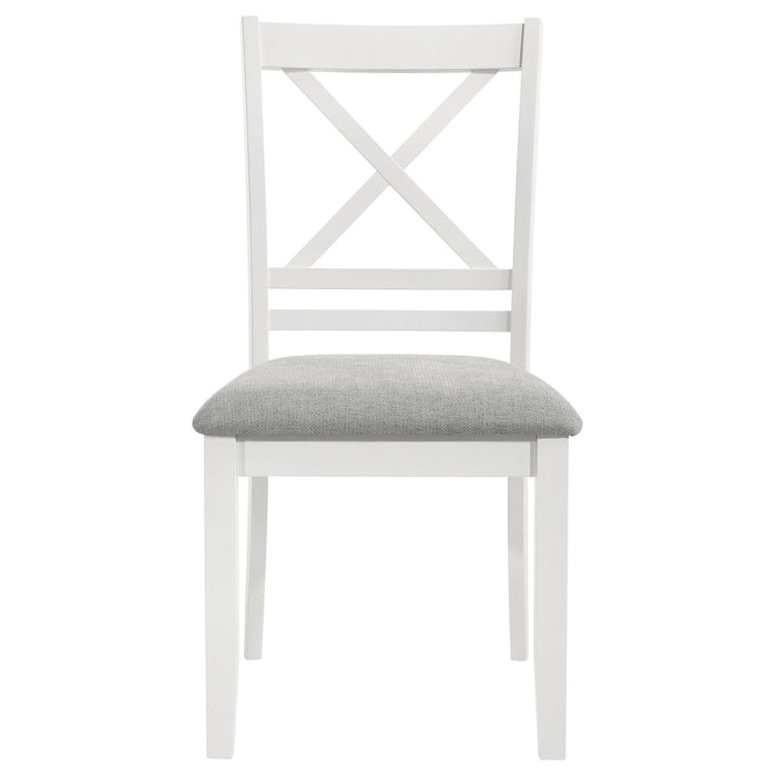 Hollis Cross Back Wood Dining Side Chair White (Set of 2)