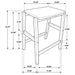 Edgeworth 3-piece Kitchen Island Counter Table Set White