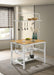 Edgeworth Kitchen Island Counter Table with Pot Rack White