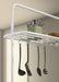 Edgeworth Kitchen Island Counter Table with Pot Rack White