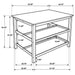 Edgeworth Kitchen Island Counter Table with Pot Rack White