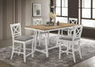 Hollis 5-piece Counter Height Dining Set Brown and White