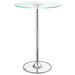 Thea Round 28-inch Glass Top LED Bistro Bar Table Chrome