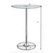 Thea Round 28-inch Glass Top LED Bistro Bar Table Chrome