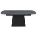 Potero 73-inch Faux Marble Extension Leaf Dining Table Black