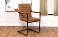 Nate Upholstered Dining Arm Chair Antique Brown (Set of 2)