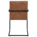 Nate Upholstered Dining Arm Chair Antique Brown (Set of 2)