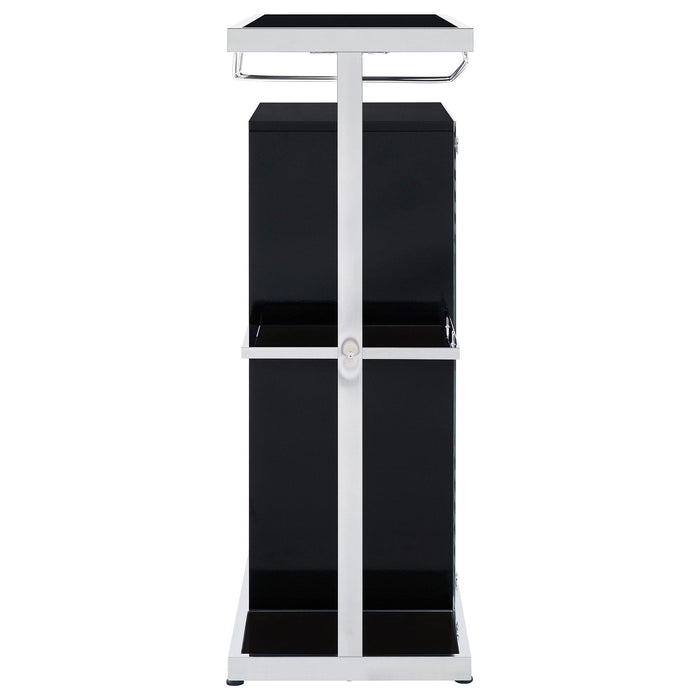 Zinnia 2-tier Glass Shelf Home Bar Wine Cabinet Black