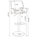 Folsom Upholstered Adjustable Bar Stool Black and Chrome