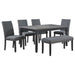 Barlow 6-piece Rectangular Dining Table Set Grey and Black