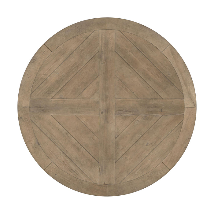 Florence Round 60-inch Wood Dining Table Rustic Honey