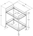 Curltis 2-tier Rectangular Glass Shelf Metal Bar Cart Black